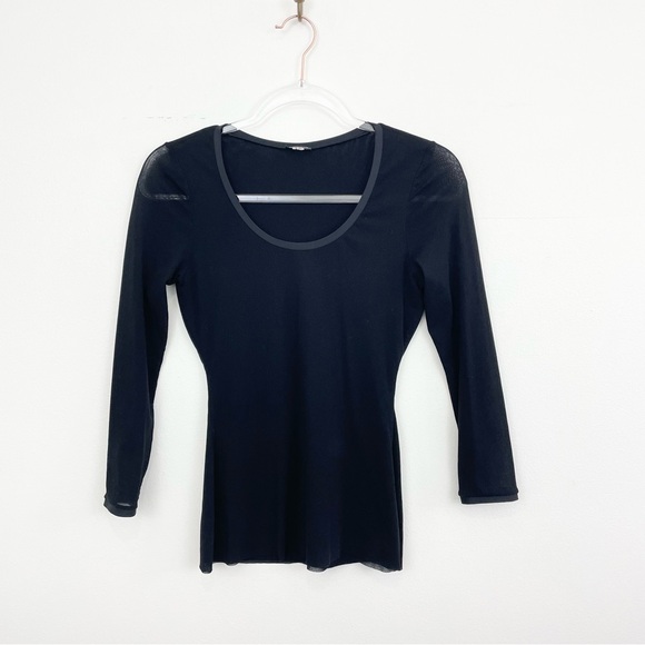 Cosabella Black Scoop Neck Semi Sheer Top - Picture 1 of 4